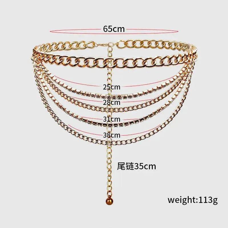 Summer Jewelry Hot Pants Chain Multilayer Chain Gold Fashion Jeans Hip Hop Punk Street Shooting Accessories Waist Chain Women - EX-STOCK Canada
