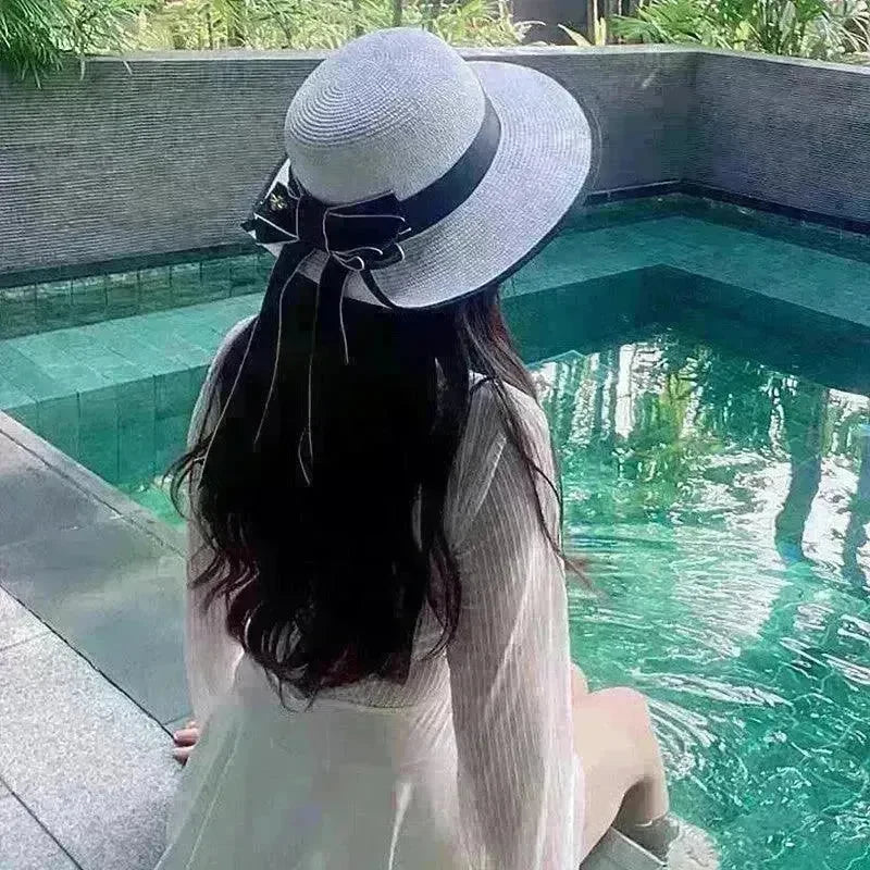 Summer Korean Bowknot Straw Hat - EX-STOCK CANADA
