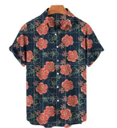 Summer Men's Hawaiian 3D Digital Printing Shirt Short Sleeve - EX-STOCK Canada