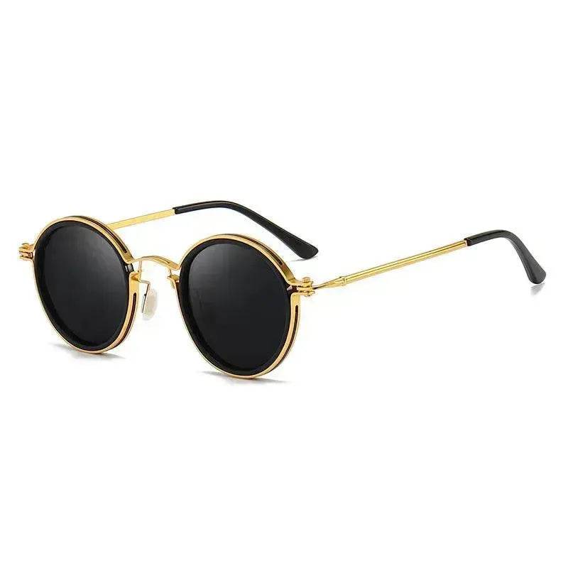 Sunscreen Retro Style Round Frame Metal Sunglasses - EX-STOCK Canada