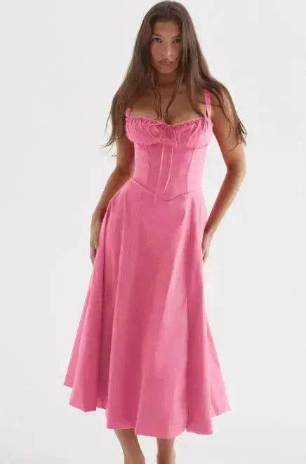 Suspender Dress Summer Elegant Low-cut Slim Backless Sling Dress For Women Clothing Party Evening - EX-STOCK Canada