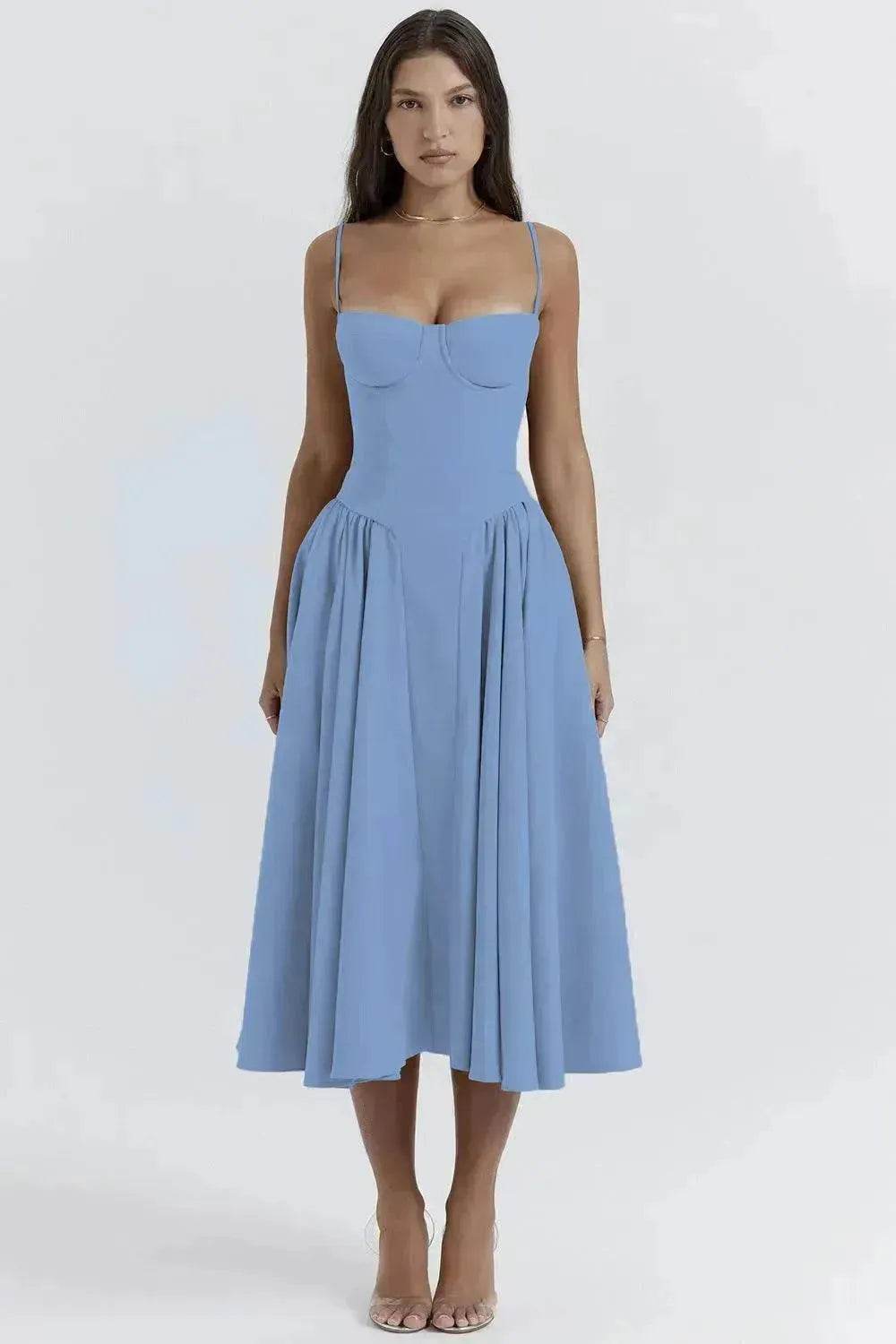 Suspender Dress Summer Elegant Low-cut Slim Backless Sling Dress For Women Clothing Party Evening - EX-STOCK Canada