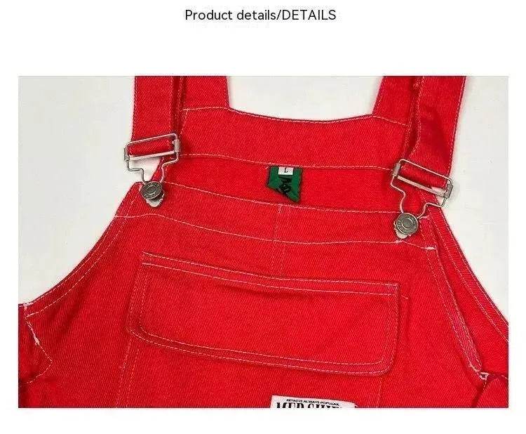 Suspender Pants High Waist Loose Straight Slimming Women - EX-STOCK Canada