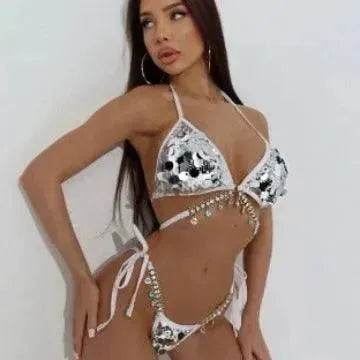 Swimsuit Sequined Costume Charming Backless Party Bikini - EX-STOCK Canada