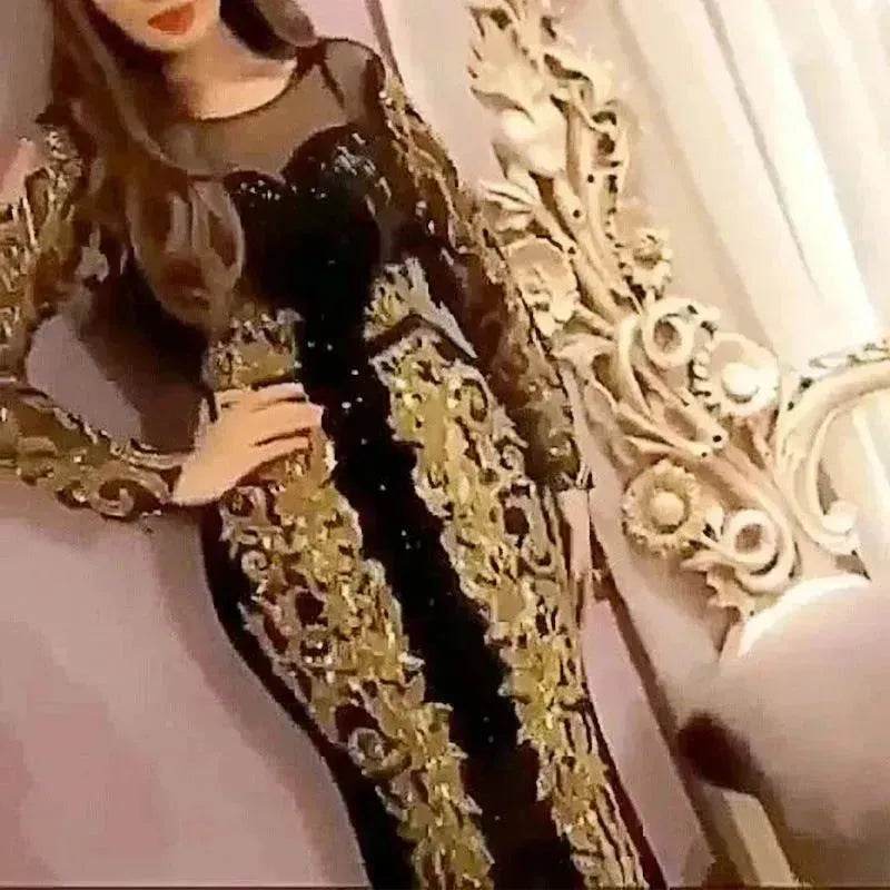 Temperament Commute Long Sleeve Sequins Dress for Cocktail Party - EX-STOCK Canada