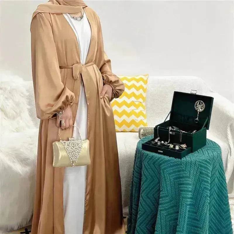 Temperament commute Middle East Arab Dubai Abaya Dress White Sleeveless Pleated Bottoming Vest Lined Dress - EX-STOCK Canada
