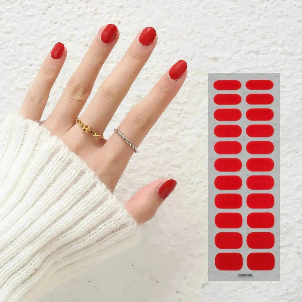 Thermal Semi-curing Nail Beauty Full Stickers Phototherapy Gel Semi Cured Gel Nail Sticker - EX-STOCK Canada