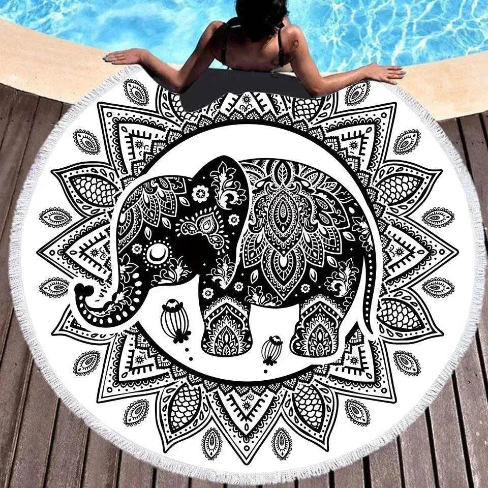 Tie-dye Colorful Digital Printing Microfiber Round Beach Towel - EX-STOCK Canada