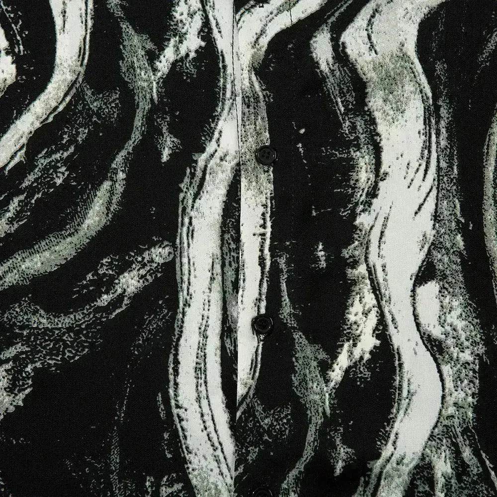 Tie-dyed Contrast Color Design Short-sleeved Shirt - EX-STOCK Canada