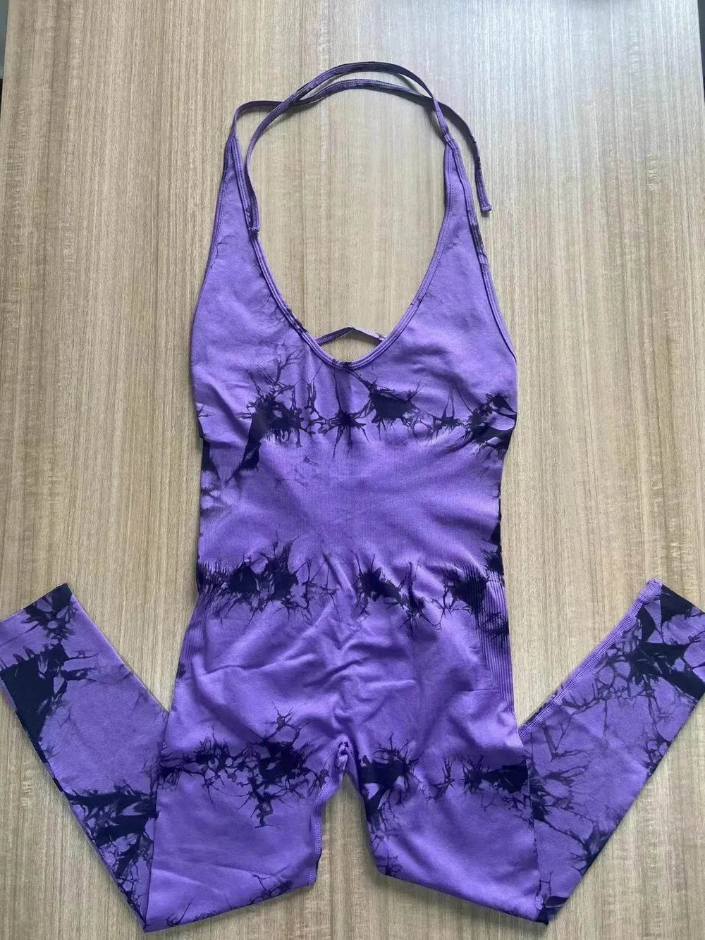 Tie-dyed Yoga Clothes Women's Peach Hip Raise Jumpsuit - EX-STOCK Canada