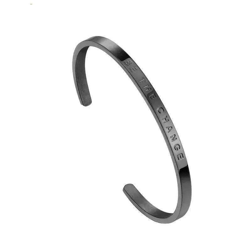 Titanium Steel Open-end Engraved Fashion Bracelet for Women - EX-STOCK Canada
