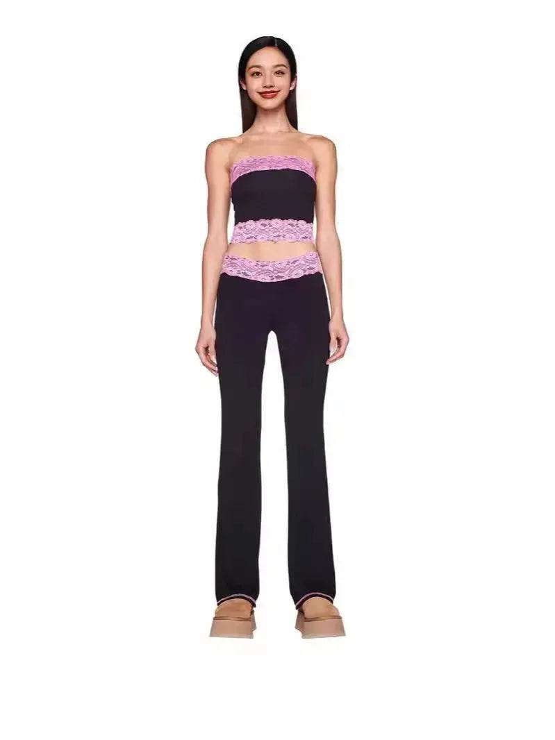Top Bootleg Pants Suit Two-piece Set - EX-STOCK Canada
