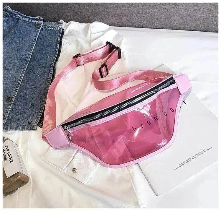 Transparent PVC Zipper Female Ladie Girls Waist Banana Bags Waistband Woman - EX-STOCK Canada