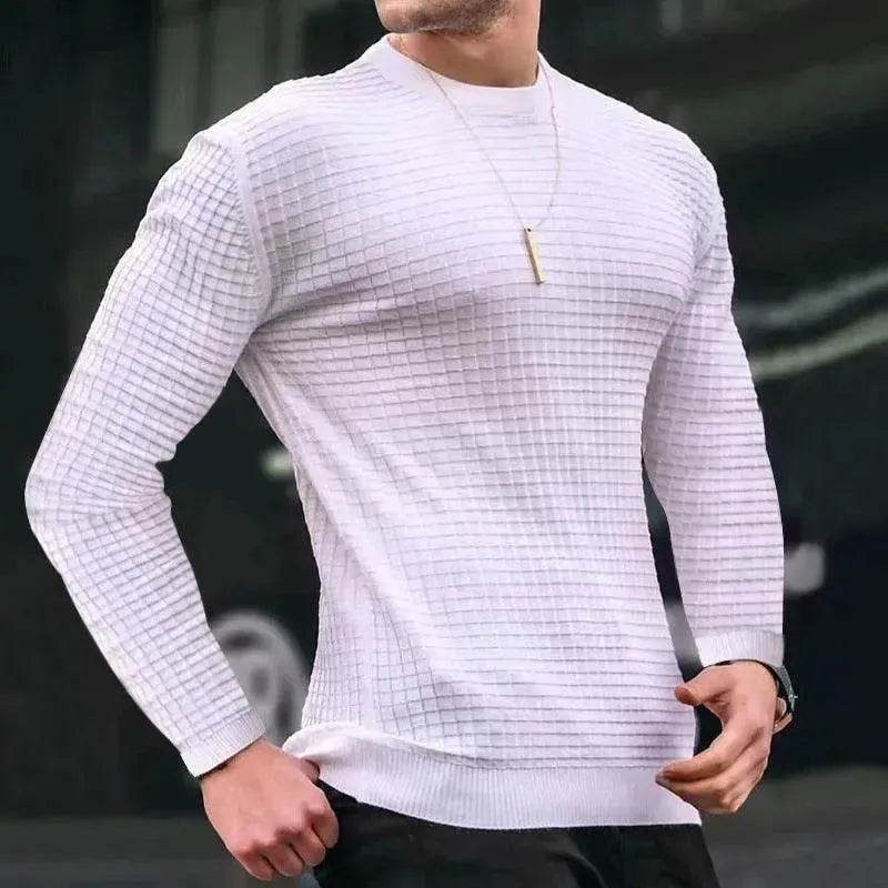 Trend Crew-neck Pullover Loose Knitted Long-sleeved Cotton Top - EX-STOCK Canada