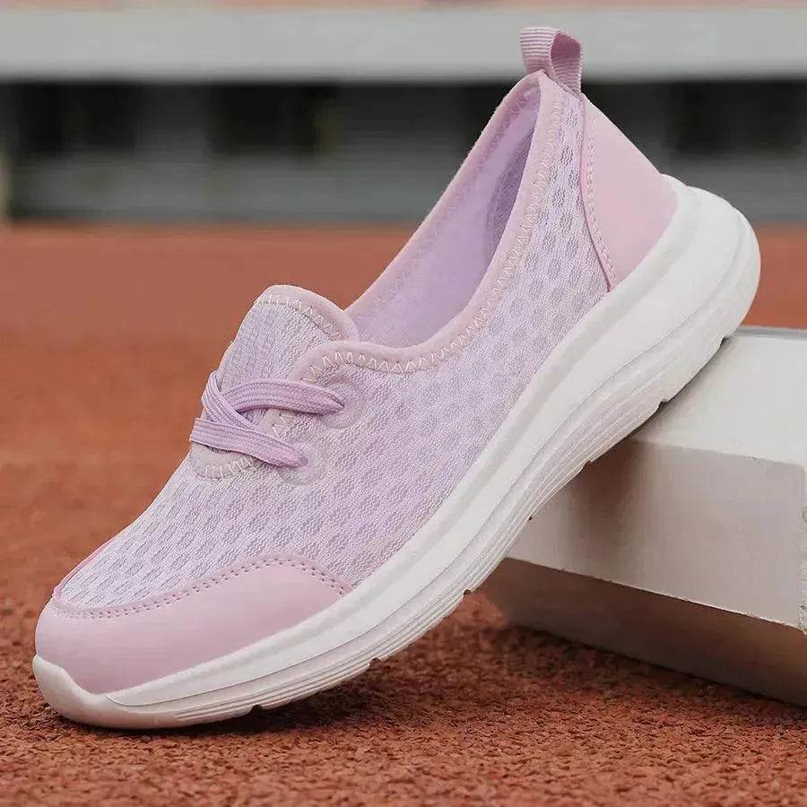 Trendy Lace-up Mesh Sneakers Fashion Sports Shoes Women Solid Cozy Flats Shoes sneakers for women - EX-STOCK Canada
