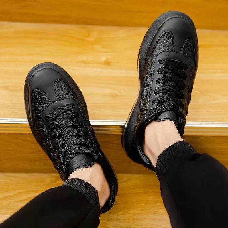 Trendy Leather Men's Shoes Fashion Casual Sneakers - EX-STOCK Canada