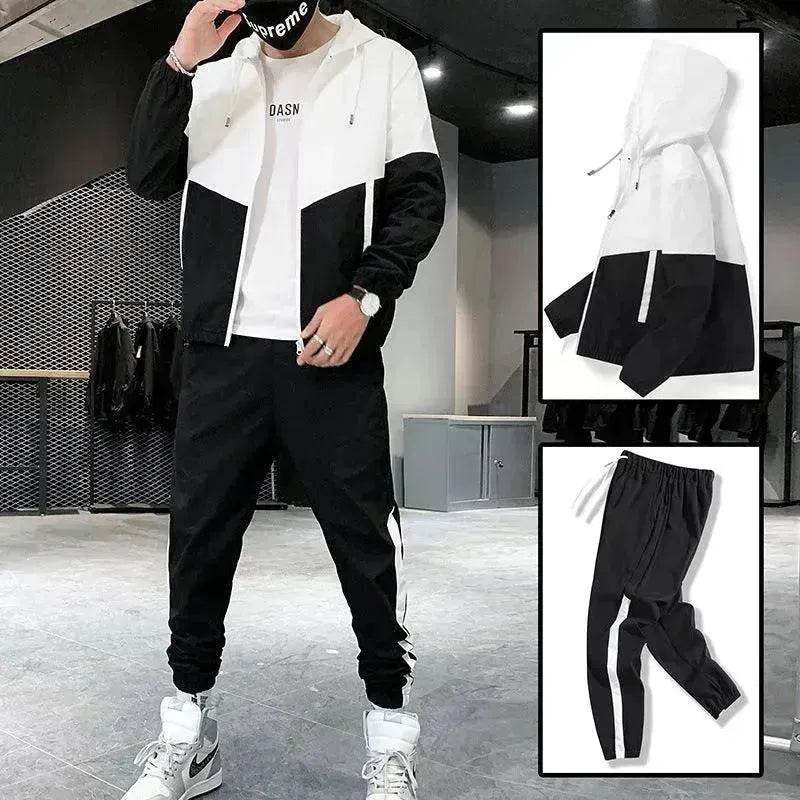Trendy Suit Men's Hooded Jacket Trousers Two-Piece Suit - EX-STOCK Canada
