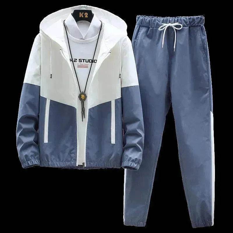 Trendy Suit Men's Hooded Jacket Trousers Two-Piece Suit - EX-STOCK Canada