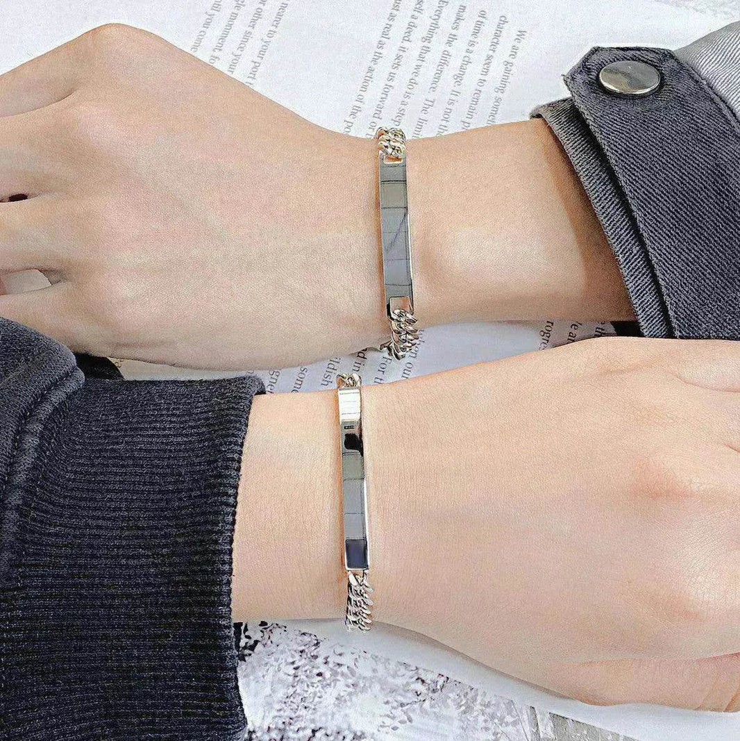 Unisex Titanium Steel Curved Plate Rose Gold Plated Bracelet - EX-STOCK Canada