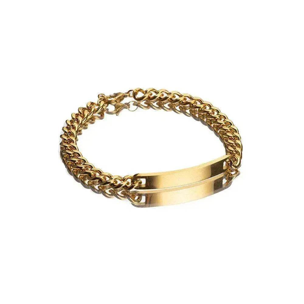 Unisex Titanium Steel Curved Plate Rose Gold Plated Bracelet - EX-STOCK Canada