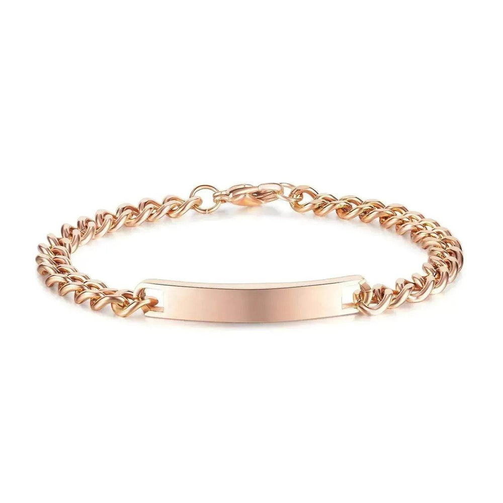 Unisex Titanium Steel Curved Plate Rose Gold Plated Bracelet - EX-STOCK Canada