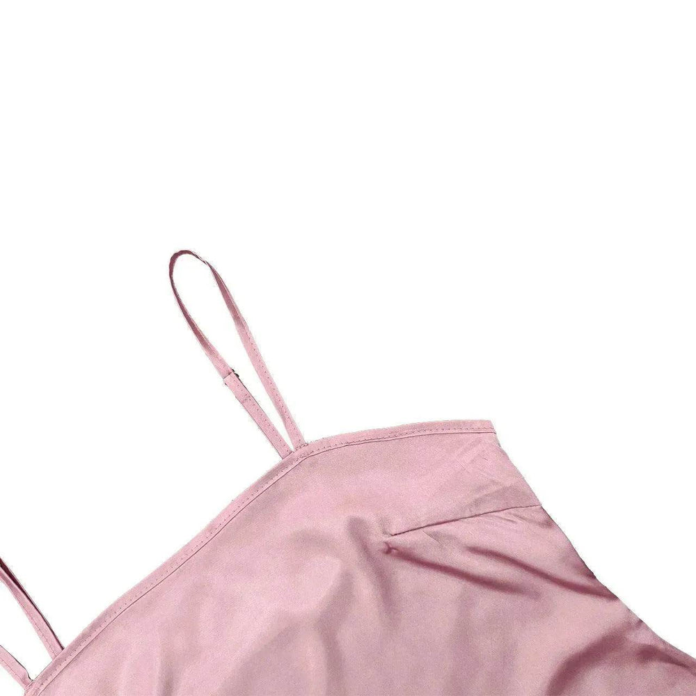 V-neck Loose Casual Two-piece Turkish Middle Eastern Robe Satin Dress - EX-STOCK Canada