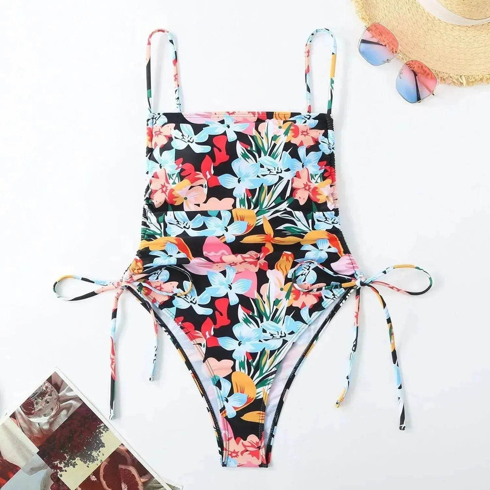 Vacation Style Drawstring Slimming Charming One Piece Swimsuit - EX-STOCK Canada