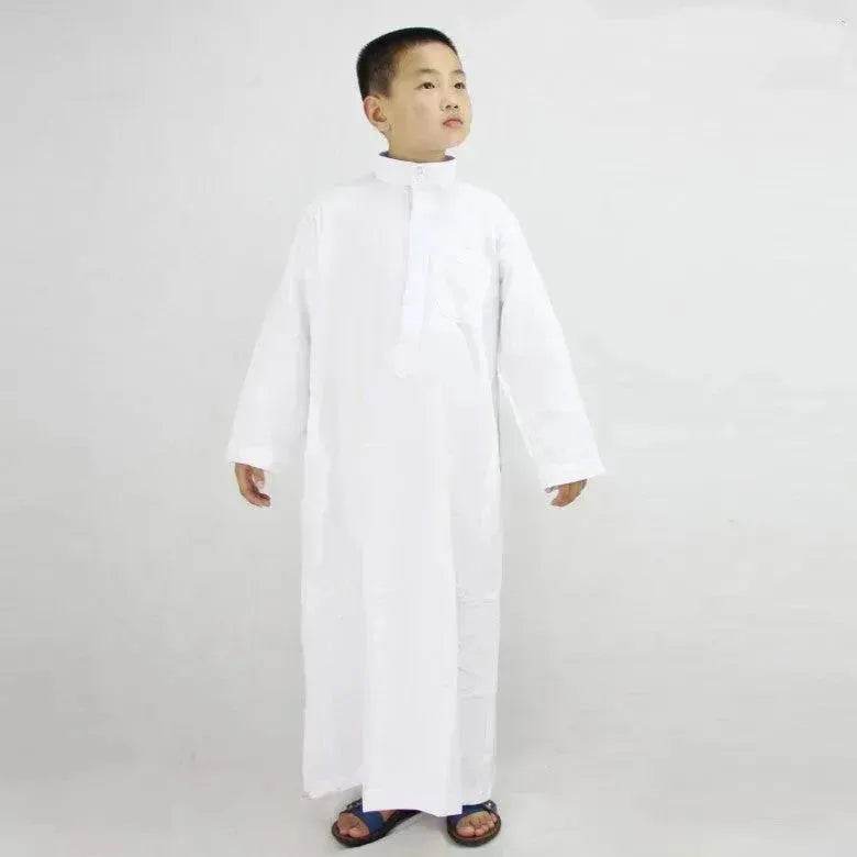 Fashionable and Elegant Washed Velvet Embroidered Stand Collar Arab Small Male Robe Moroccan Men's Jalabiya - EX-STOCK Canada