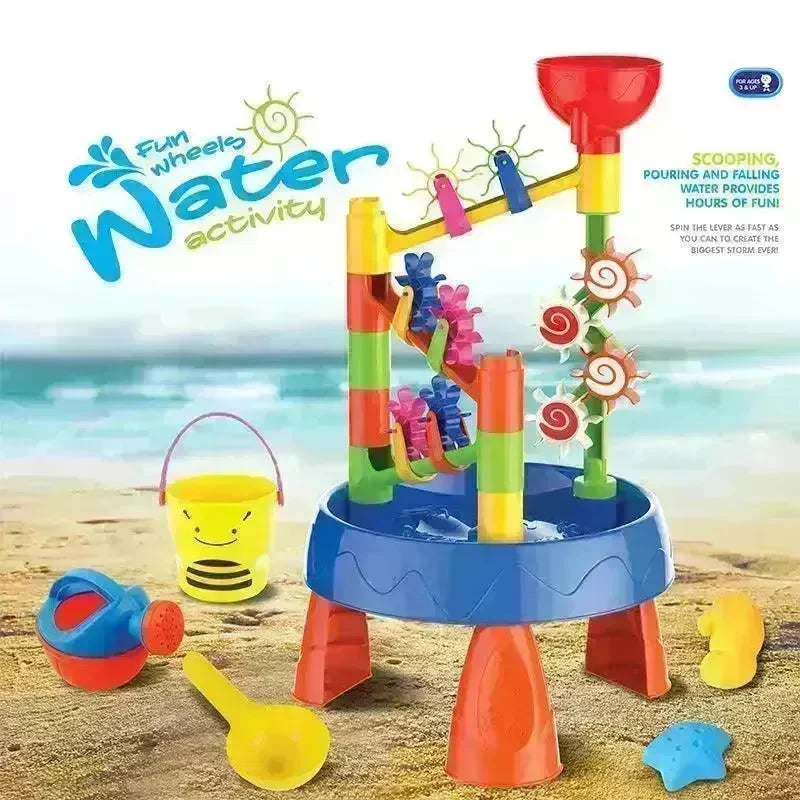 Waterwheel Funnel Beach Table Set Summer Beach Play Children's Toys - EX-STOCK CANADA