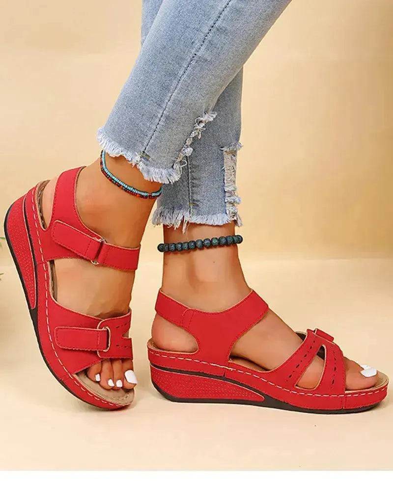Wedge Sandals Summer Velcro Platform Shoes Women - EX-STOCK Canada