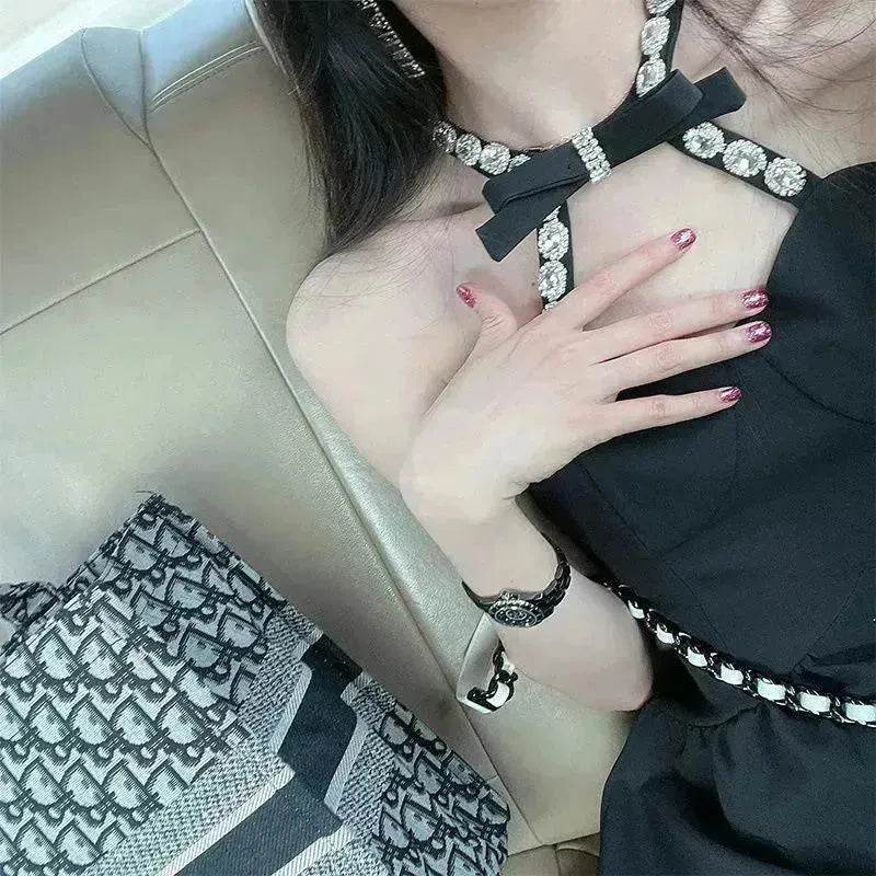 Women Evening Party Dress Diamond Halterneck Charming Sleeveless long Dress for Elegant Chic ladies - EX-STOCK Canada