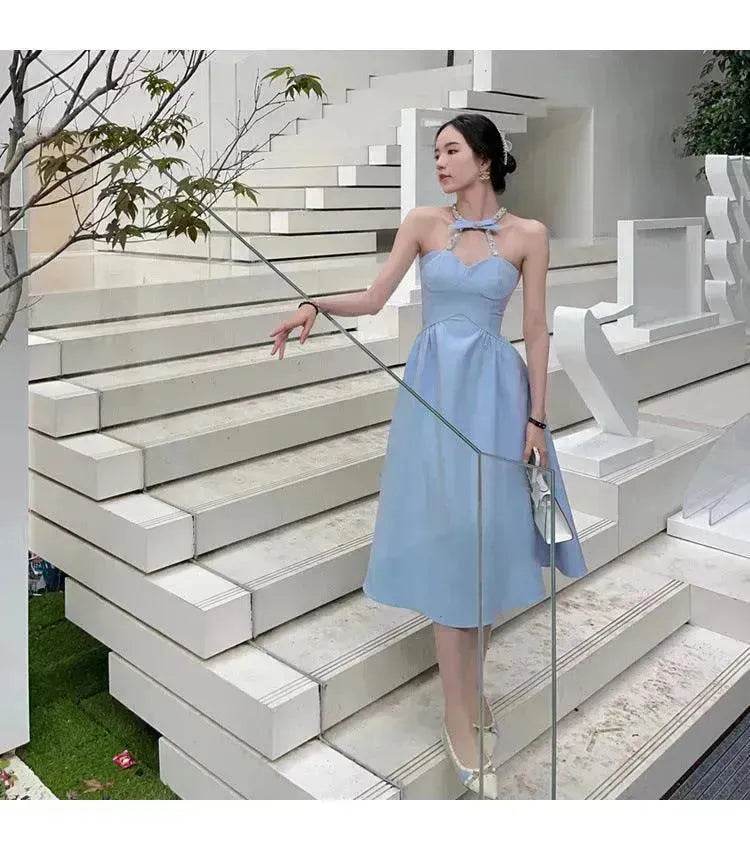 Women Evening Party Dress Diamond Halterneck Charming Sleeveless long Dress for Elegant Chic ladies - EX-STOCK Canada