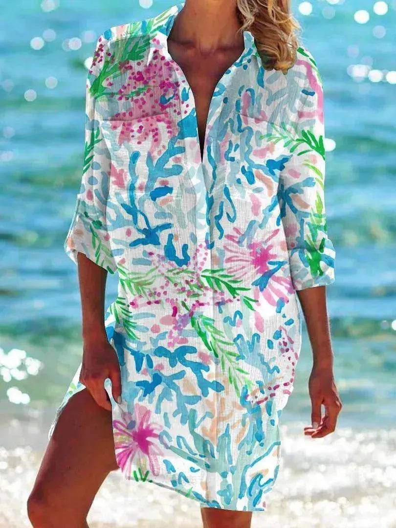 Women's 3D Digital Printing Loose Cardigan Casual Shirt - EX-STOCK Canada