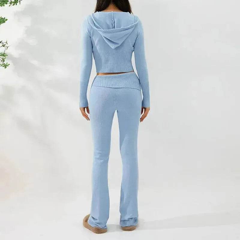 Women's Comfortable Hoodie Leisure Charming Long Sleeve Sweater And High Waist Long Pants Suit - EX-STOCK Canada