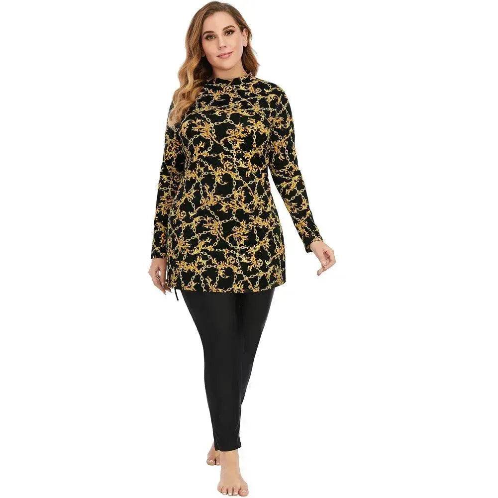 Women's Conservative Swimsuit, Floral Print, Women's Arab Swimsuit - EX-STOCK Canada