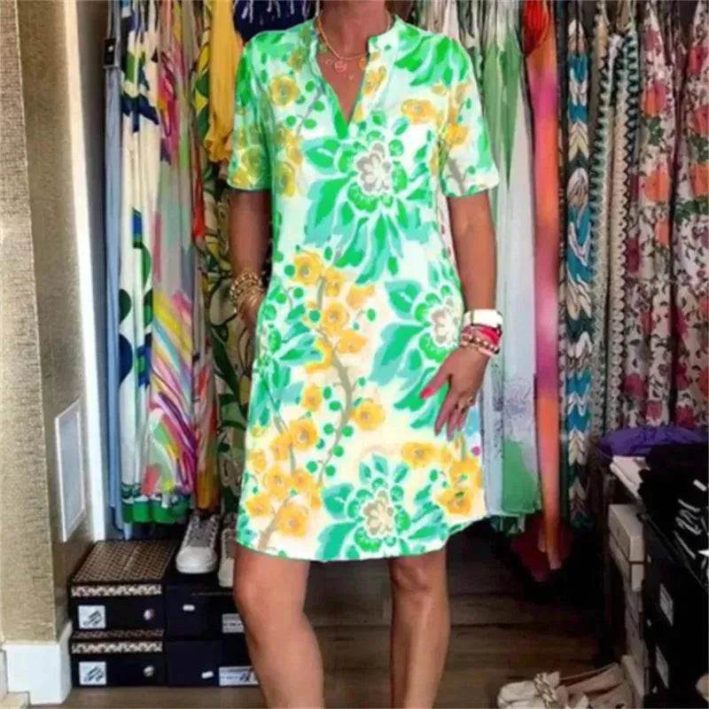 Women's Fashion Casual Digital Printing Loose Dress - EX-STOCK Canada