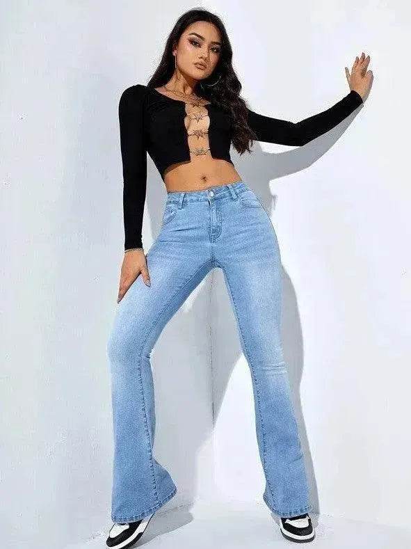 Women's Fashion Casual High Waist Slim-fit Stretch Jeans Pant Trousers - EX-STOCK Canada