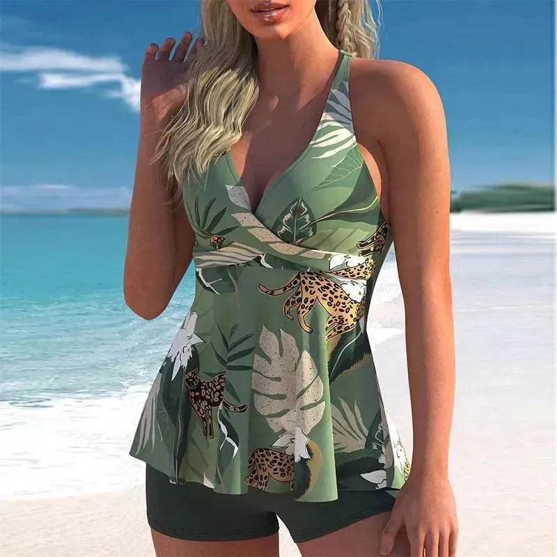 Women's Fashion Printed Split Boxer Swimsuit - EX-STOCK Canada