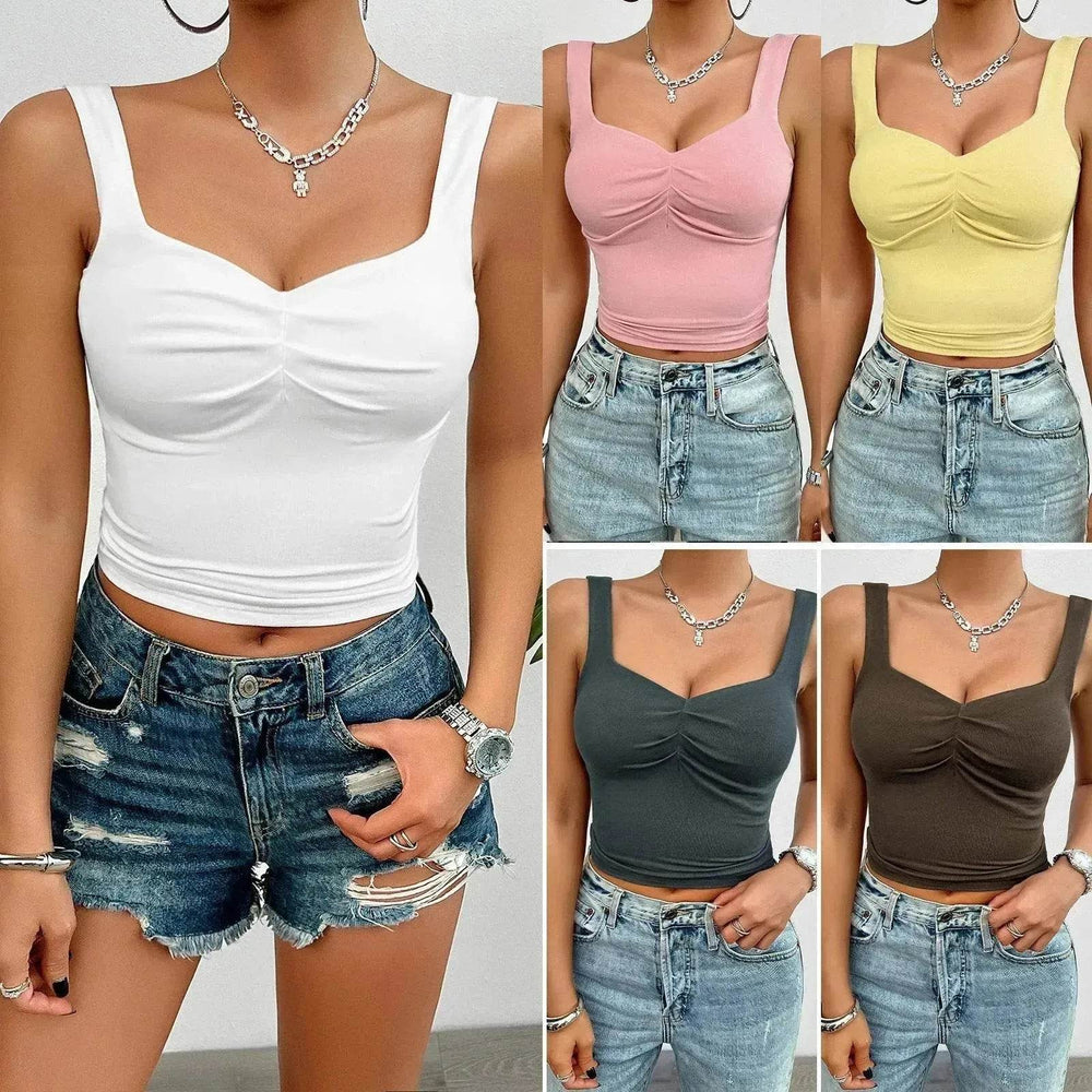 Women's Fashion Solid Color Slim-fit Twist Strap Top - EX-STOCK Canada