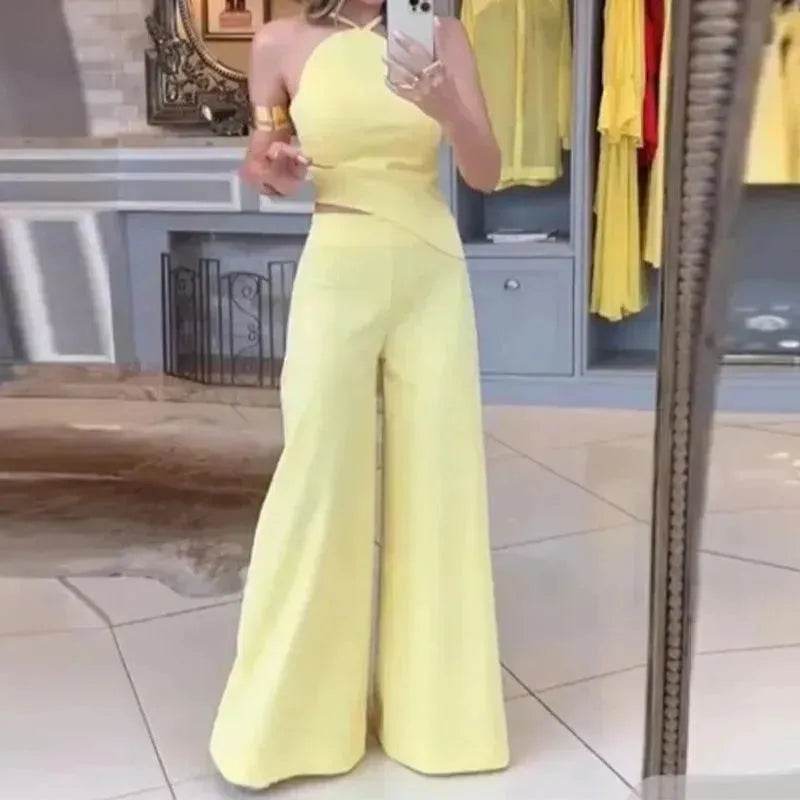 Women's Fashion Solid Color Wide Leg Jumpsuit - EX-STOCK Canada