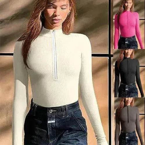 Women's Fashionable Long Sleeve bodysuit top Seamless Slimming Shapewear Romper - EX-STOCK Canada