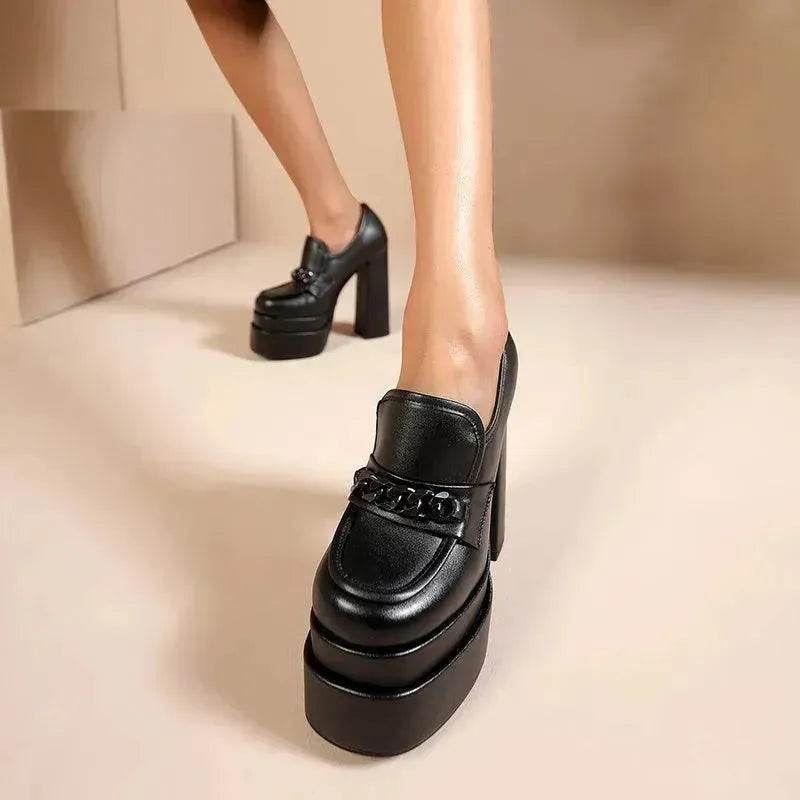 Women's High Heels Charming Platform Leather Shoes - EX-STOCK Canada