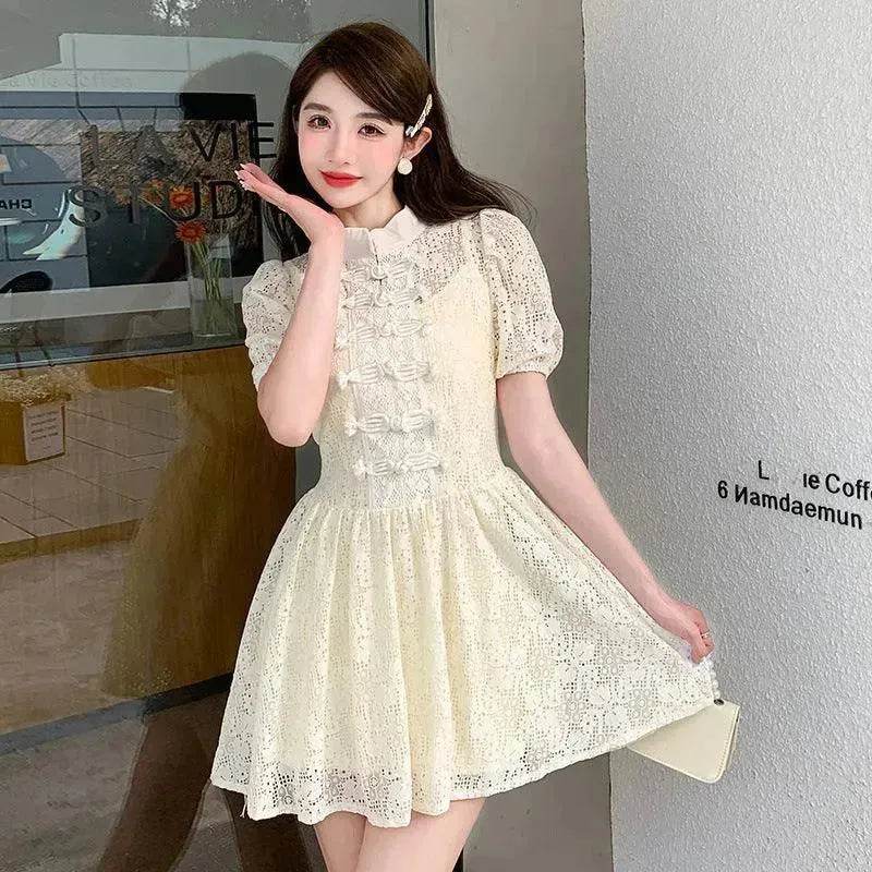 Women's Lace Ruffle Short Dress - EX-STOCK Canada
