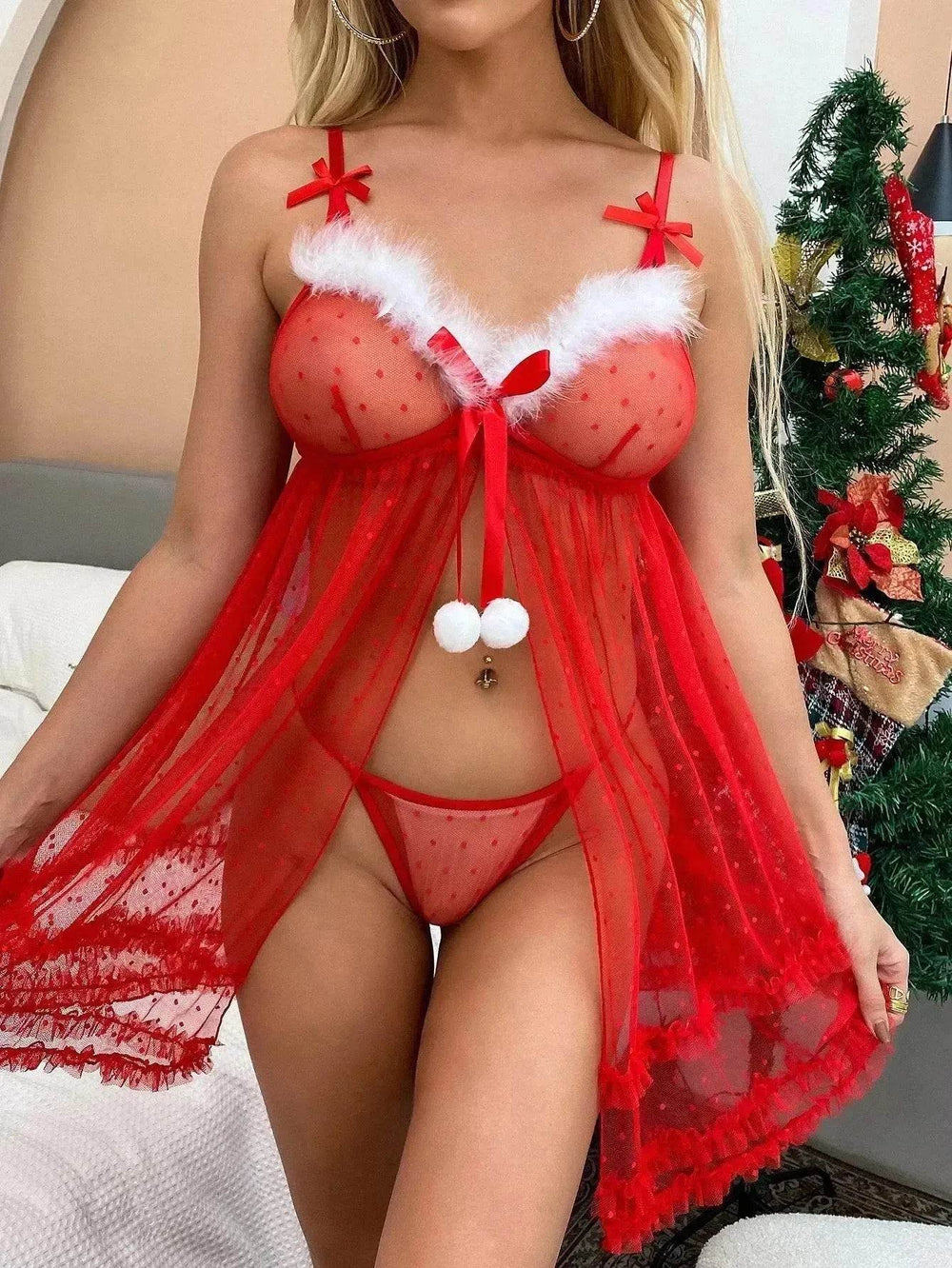 Women's Lingerie Set Christmas Lingerie Lace Lingerie Charm Backless Underwear - EX-STOCK Canada