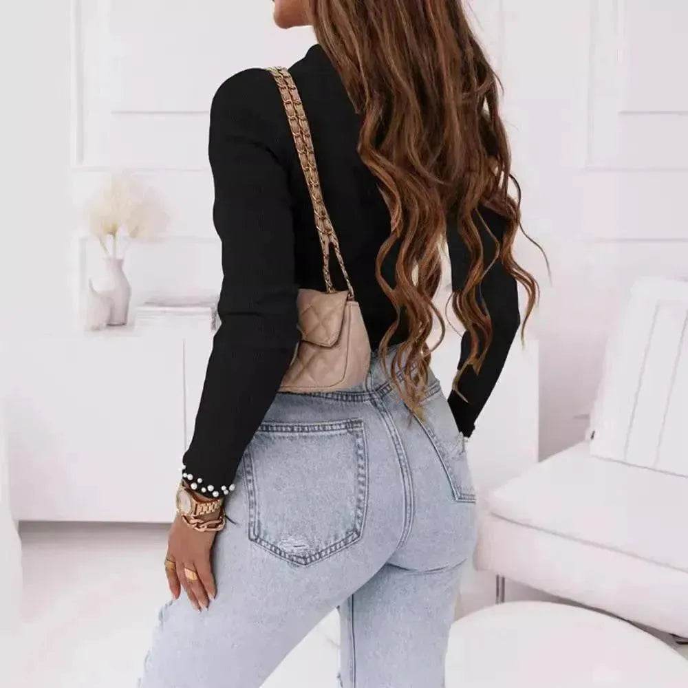 Women's Long-sleeved Tight Thread Top - EX-STOCK Canada
