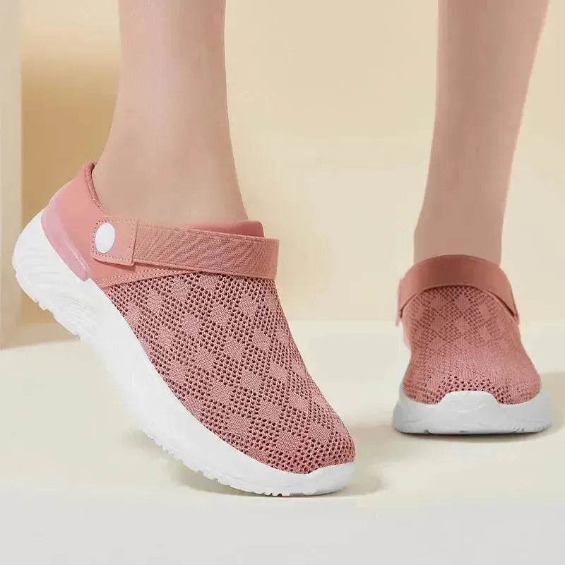 Women's Mesh Sandals Summer Breathable Lazy Slippers One-step Round