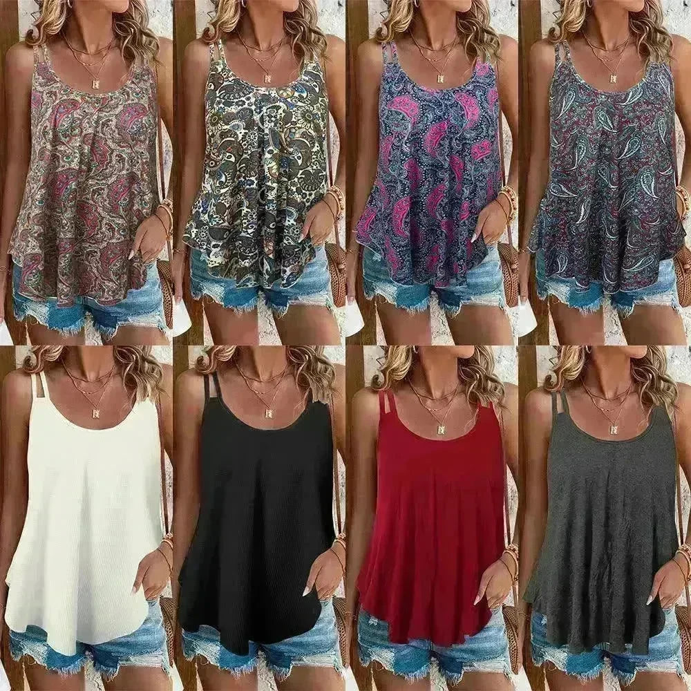 Women's Printed Knitted Vest Top - EX-STOCK CANADA