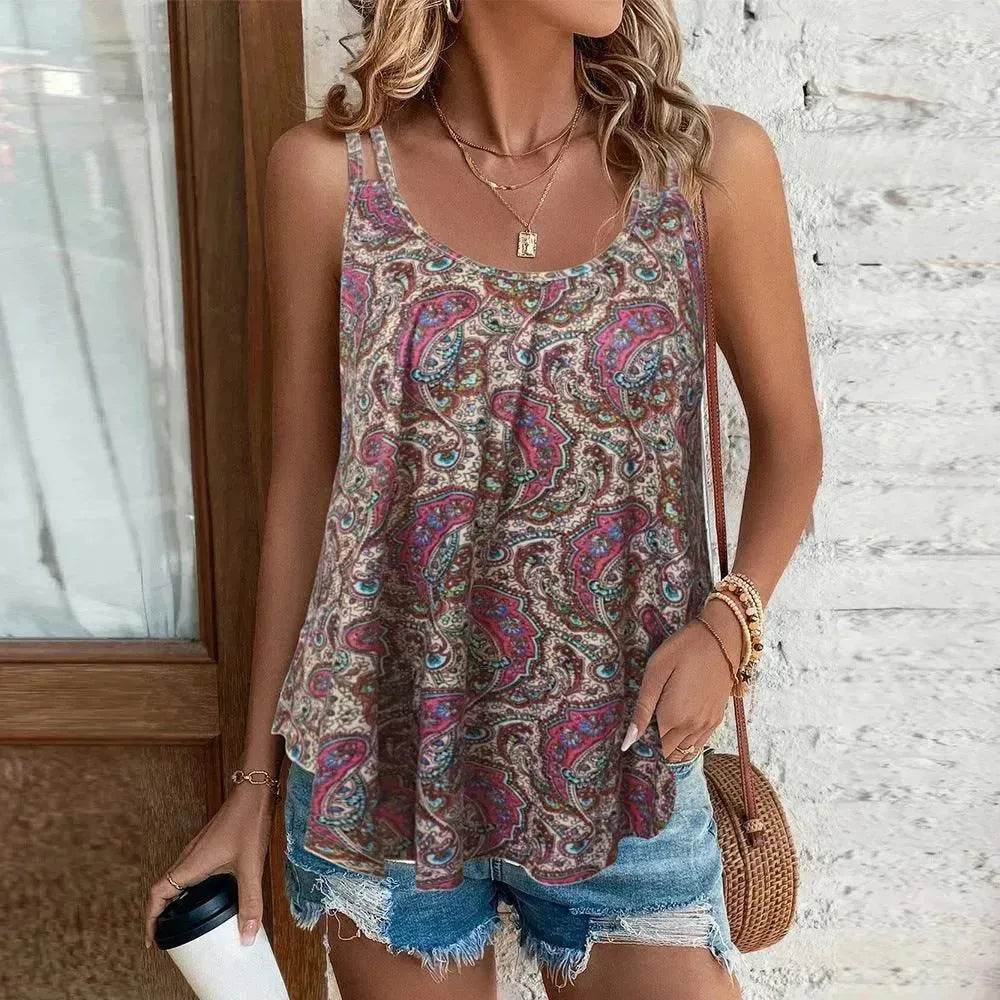 Women's Printed Knitted Vest Top - EX-STOCK Canada