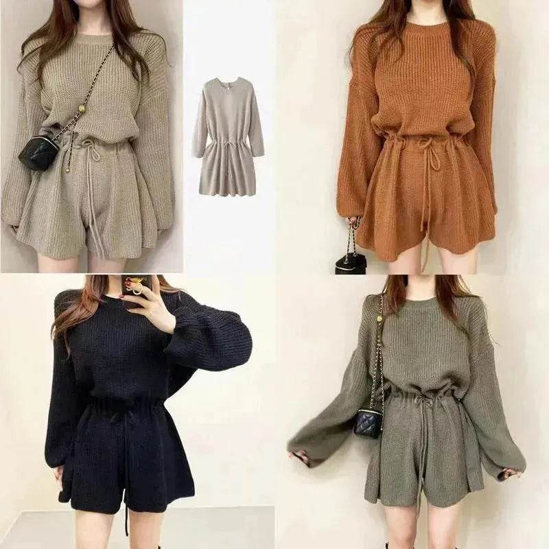 Women's Retro Round Neck Tie Up Wide Leg Jumpsuit - EX-STOCK Canada