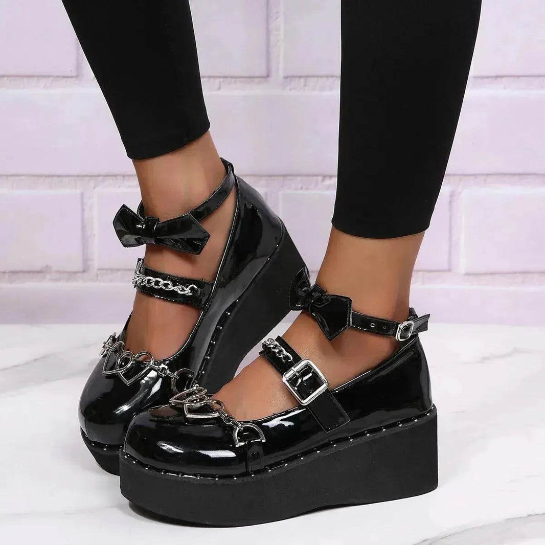 Women's Shoes Heightening Platform Chain Mary Jane High Heels - EX-STOCK Canada
